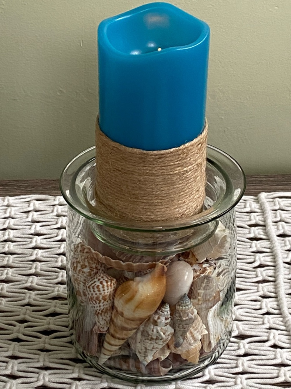 Seashell Decorative Candle Holder Jar Natural Shell Collection Beach Decor